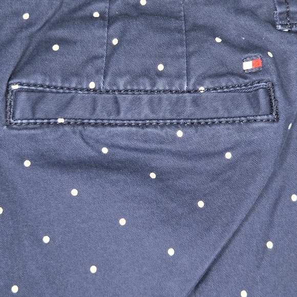 Tommy Hilfiger Womens Navy Blue Polka Dot Montauk Straight Chino Pants Size 8 - Picture 5 of 9